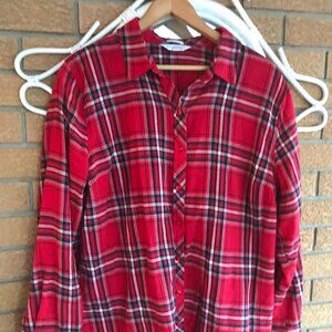 Northern Reflections Ladies Red Plaid Shirt Size XL